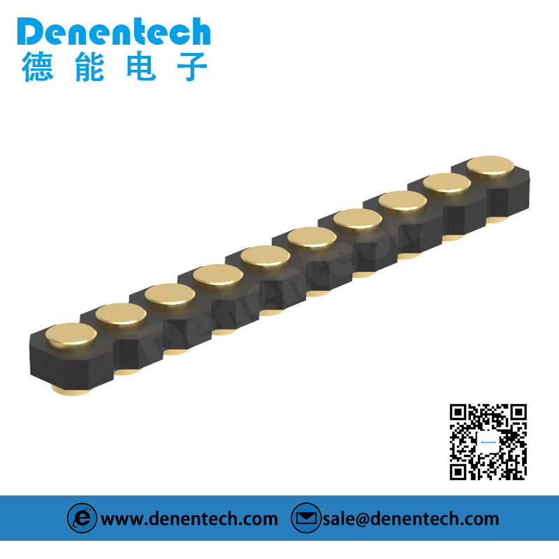 Denentech Antenna thimble 2.00MM H1.27MM single row female straight SMT pogo pin connector